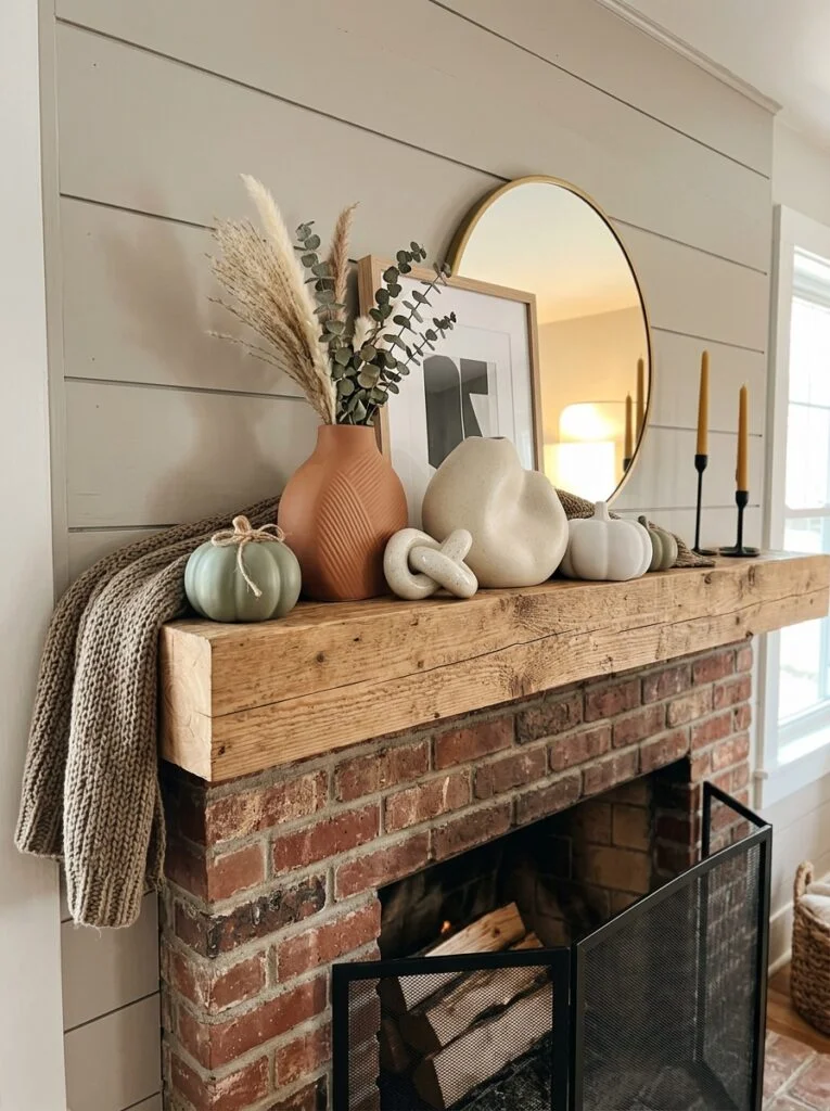 Sculptural Ceramic Decor for Modern Charm Modern Fall Mantel Decor Ideas for a Cozy Home