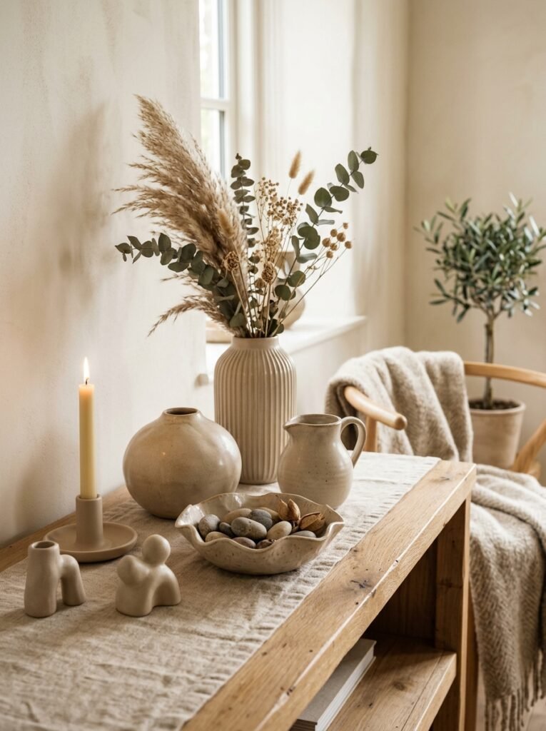 Soft Beige Ceramic Accents