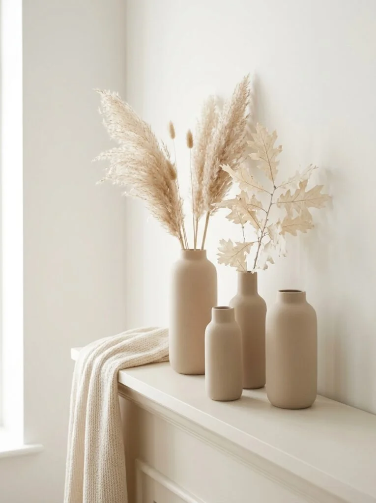 Soft Beige Ceramic Accents Neutral Fall Decor Ideas for a Sophisticated Look