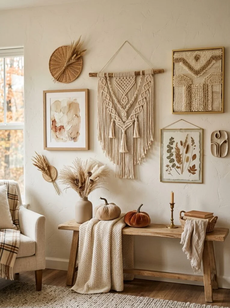 Soft Textured Wall Art Neutral Fall Decor Ideas