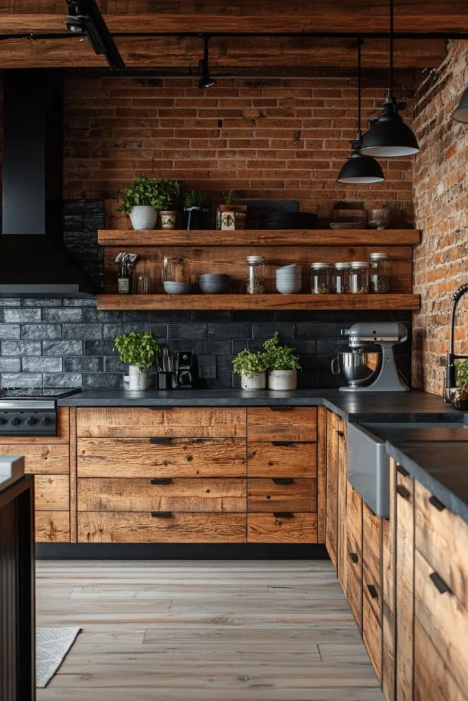 Use Black Metal Accents for Rustic Contrast