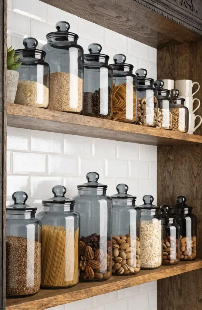 Use Glass Jars for Organized Pantry Style