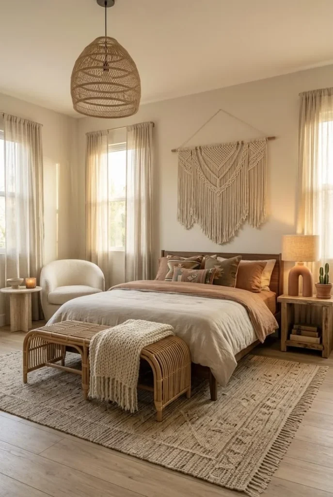 Use Neutral Linen Bedding for Effortless Boho Comfort