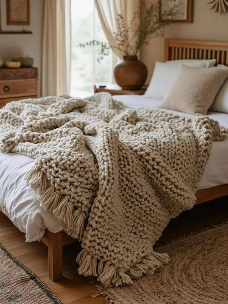 Use Textured Throws and Cushions for Softness