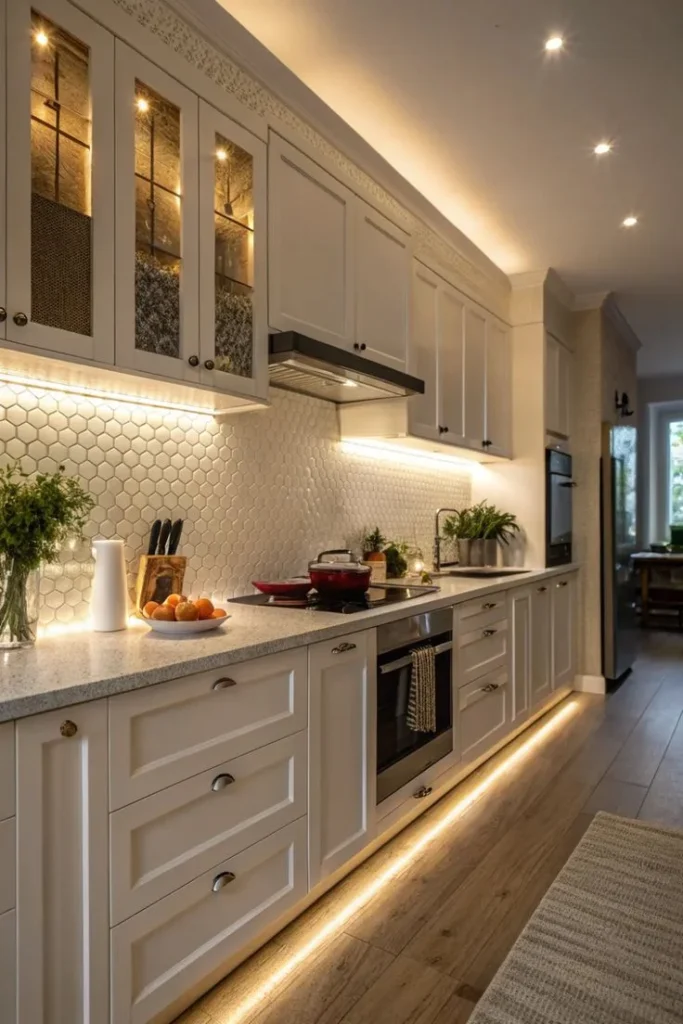Use Under Cabinet Lighting for a Floating Effect