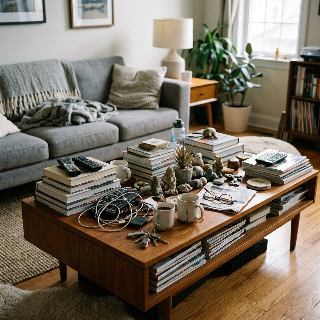The Coffee Table Styling Mistake That Makes Living Rooms Look Cluttered