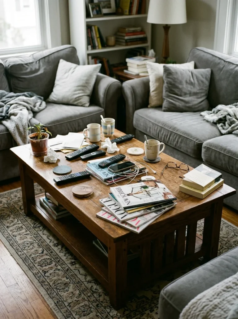 The Coffee Table Styling Mistake That Makes Living Rooms Look Cluttered